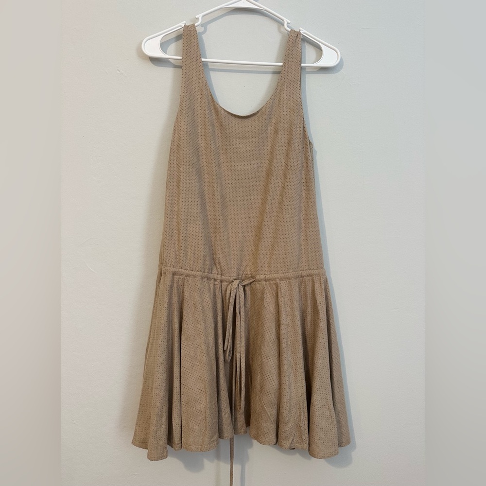 Free People Movement Taupe Perforated Mini Dress S